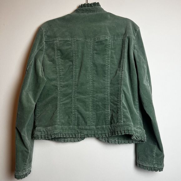 Chico’s Vintage Green Corduroy Jacket & Flare Pants Suit Sz M / 8 / Chico’s 1 - Picture 6 of 16